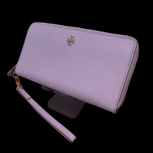 Tory Burch Emerson Continental Lavender wristlet.